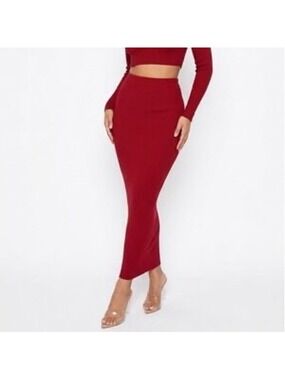 Women's Naked Wardrobe Red Pencil Skirt L